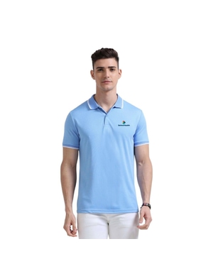 Greys&Blues PrimoKnit Polo Tshirt- Sky Blue with White Tipping
